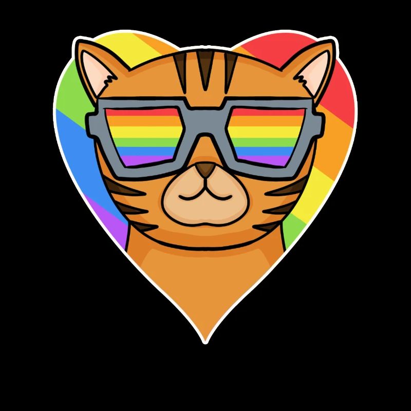 Gay Regenbogen - Katze mit Brille - Bengalkatze