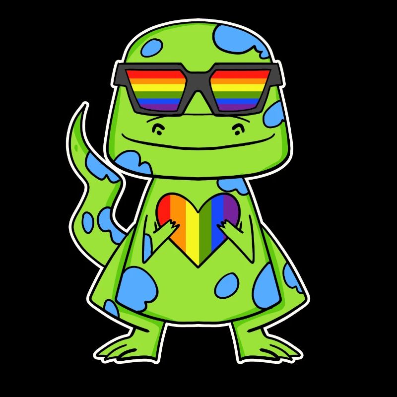 Gay Regenbogen Herz Dinosaurier