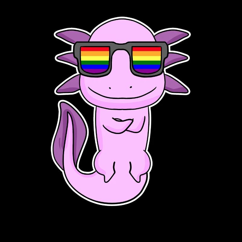 Gay Regenbogen - Axolotl mit Brille