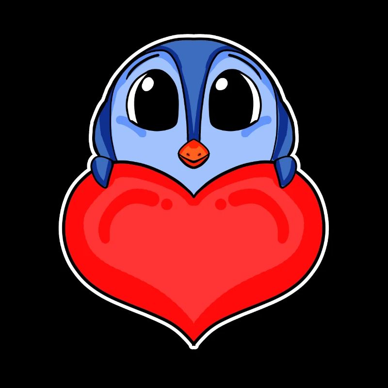 Penguin with Heart - Love Romantic