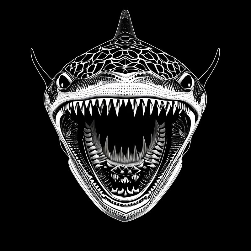 Grand Requin Avec La Gueule Ouverte