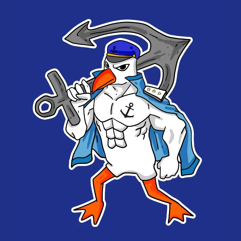 Nordsee Möwe mit Anker