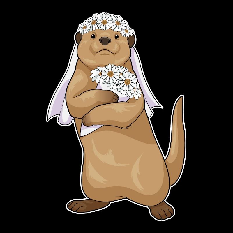 Mariage de fleurs de la mariée à la loutre