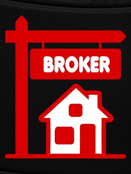 Maklerhäuschen mit Text BROKER