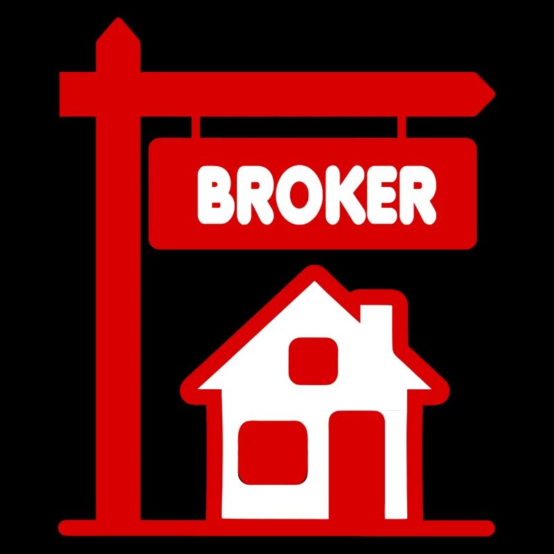 Maklerhäuschen mit Text BROKER