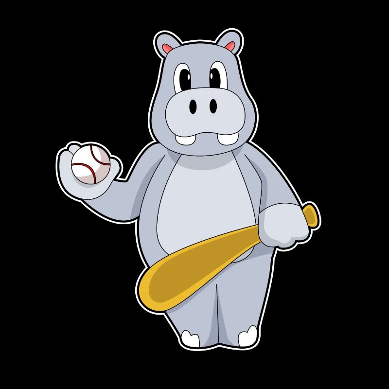 Nilpferd Baseball Baseballschläger