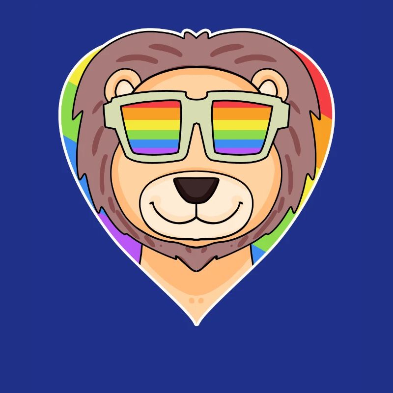 Regenbogen - Löwe mit Brille