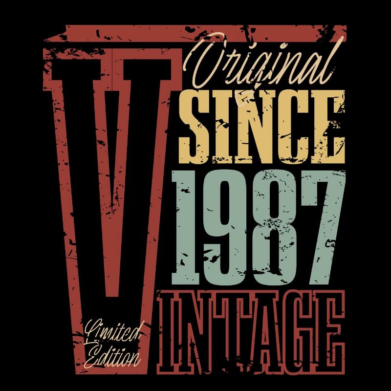 1987 Anniversaire Année de naissance Année de construction Vintage Rétro