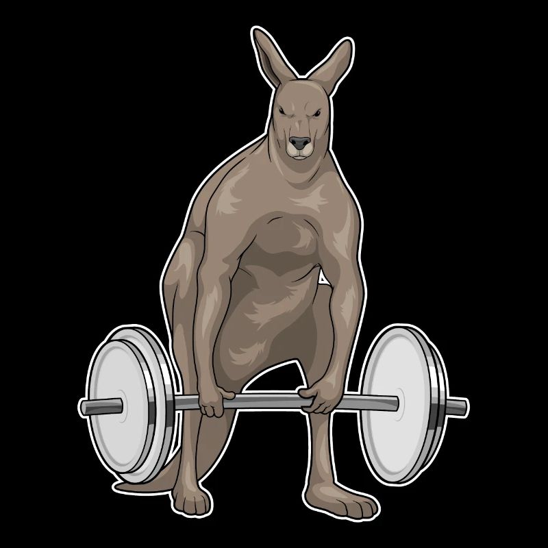 Bodybuilder Kangaroo Bodybuilding avec haltère