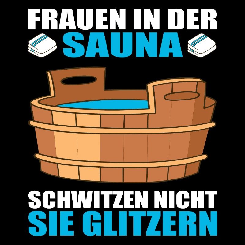 Frauen in der Sauna Schwitzen nicht sie glitzern
