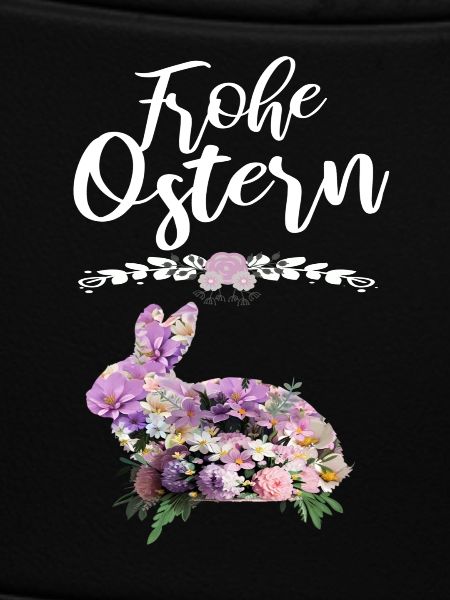 Frohe Ostern Blumen Osterhase