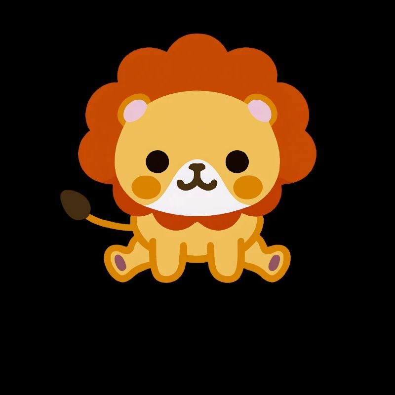 Mignon Kawaii Lion Mignon Lion Signe pour