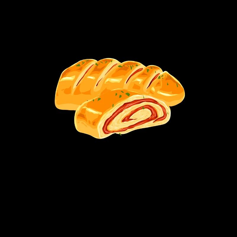 Zeichnung eines Pizza Stromboli