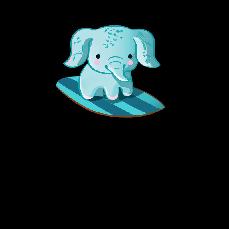 süßer kawaii elefant auf surfboard surfer surfen