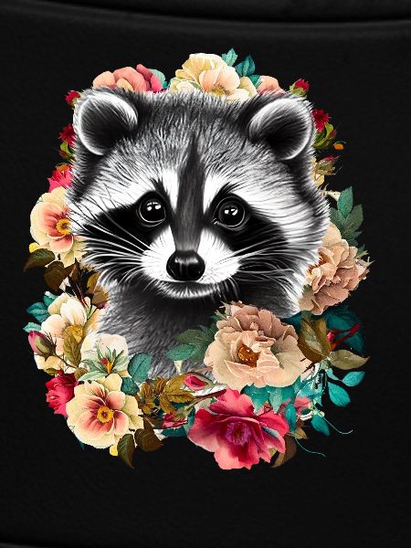 Waschbär Blumen