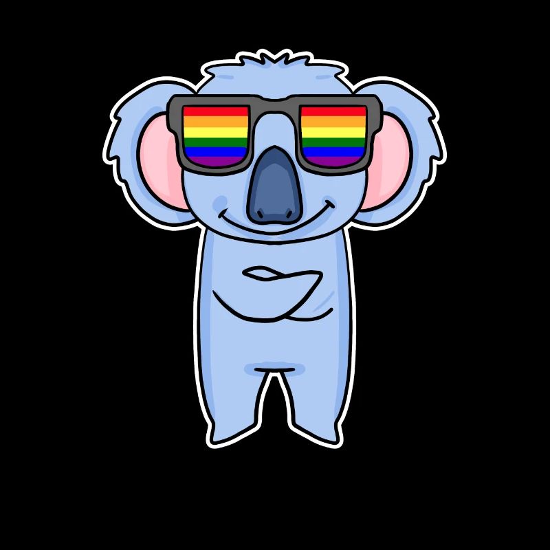 Arc-en-ciel - Koala avec lunettes