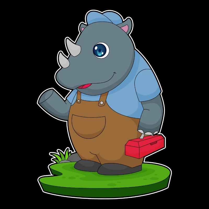 Nashorn Handwerker Werkzeugbox