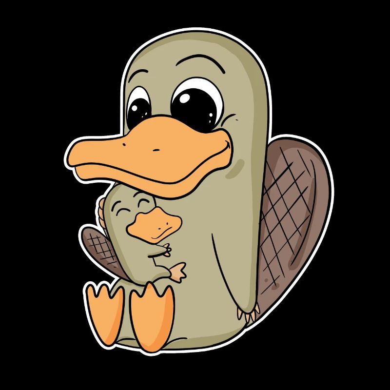 Famille d’ornithorynques - ornithorynque avec bébé