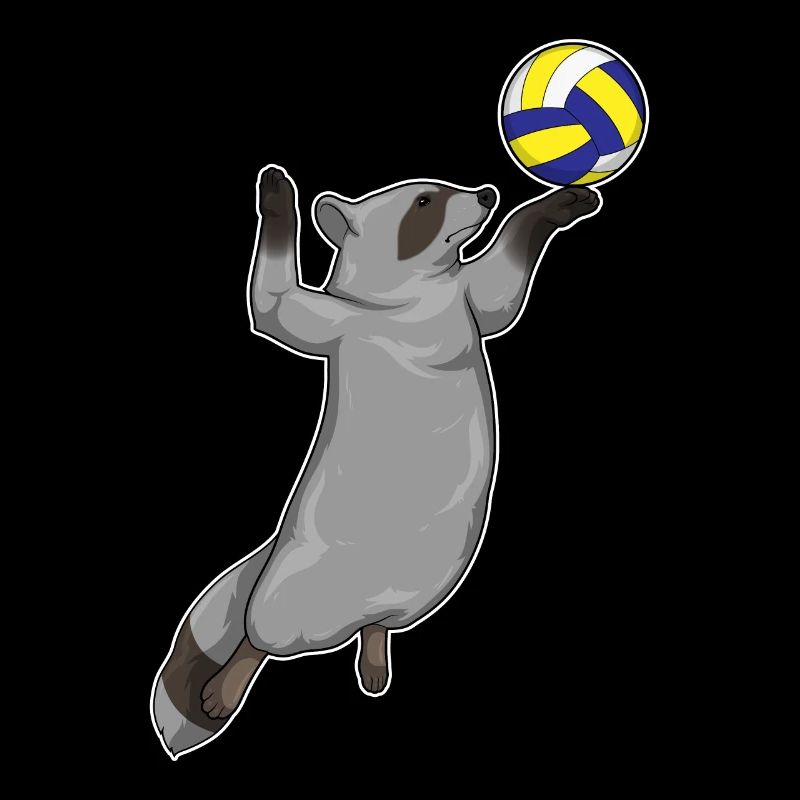 Waschbär Volleyball