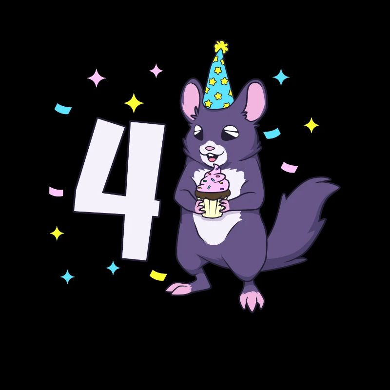 Mit Chinchilla - Kinder Geburtstag 4 Jahre