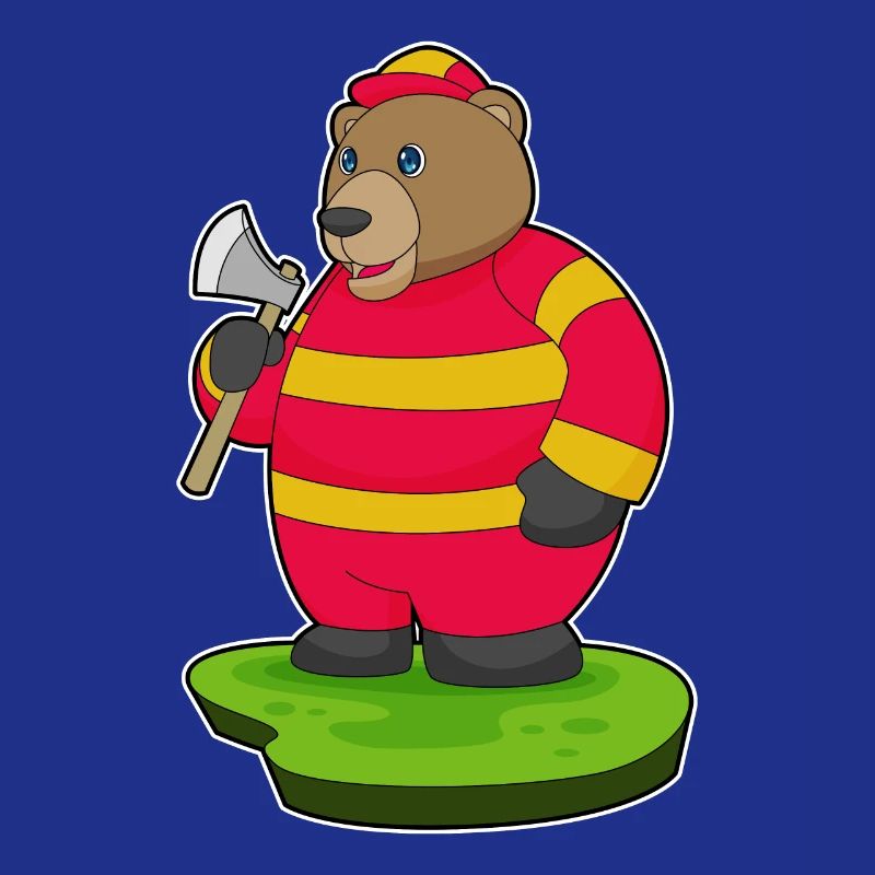 Bär Feuerwehrmann Axt