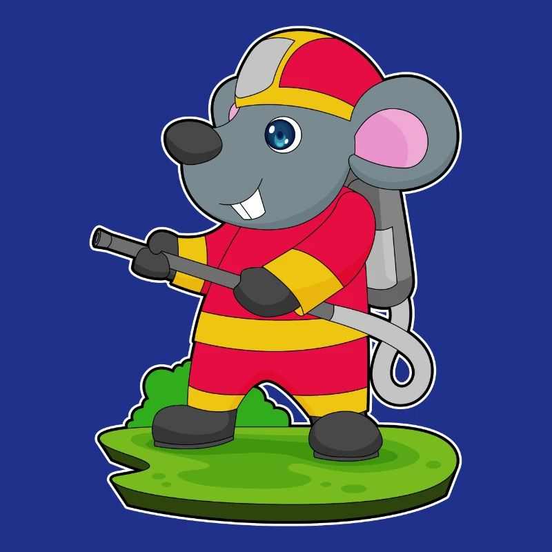 Mouse Firefighter Fire Hose Fire Hose Fire Brigade