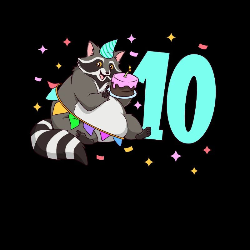 Mit Waschbär - Kinder Geburtstag 10 Jahre