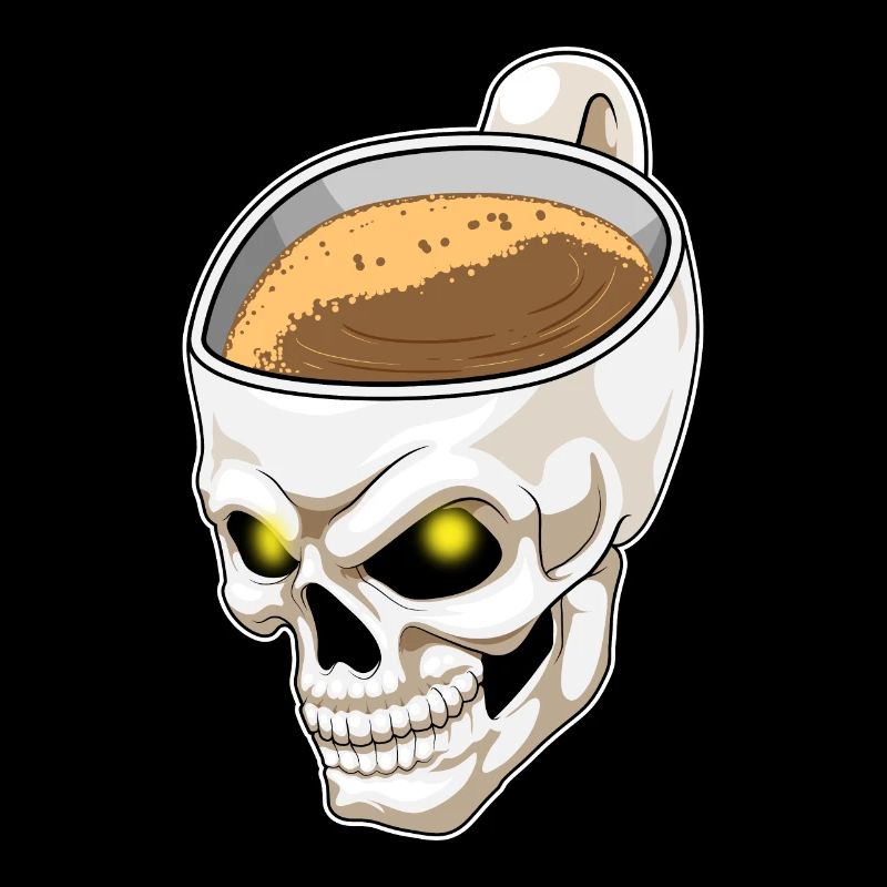 Skull cup of coffee