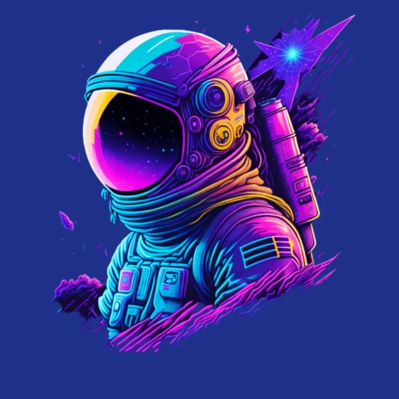 Synthwave Astronaute Space Explorer
