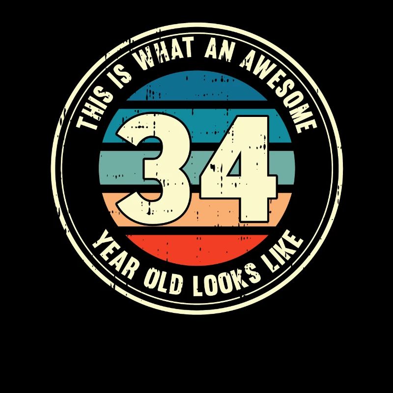 34. Geburtstag so sieht man mit 34 Retro Geschenk