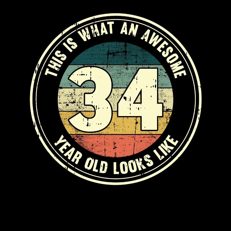34. Geburtstag so sieht man mit 34 Retro Geschenk