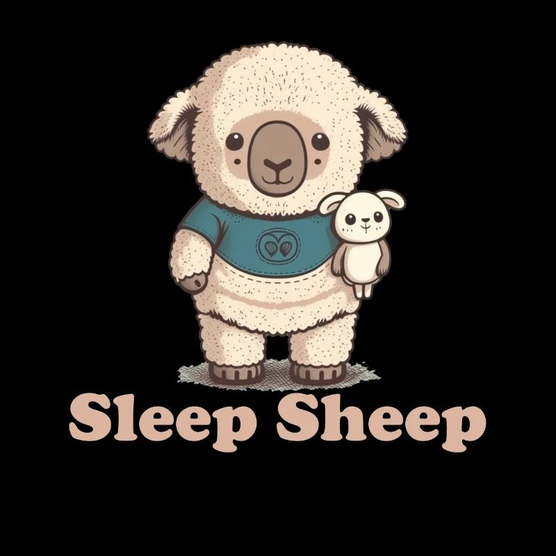 Mouton endormi avec peluche