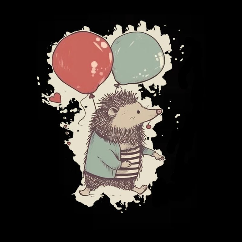 Igel mit Luftballons