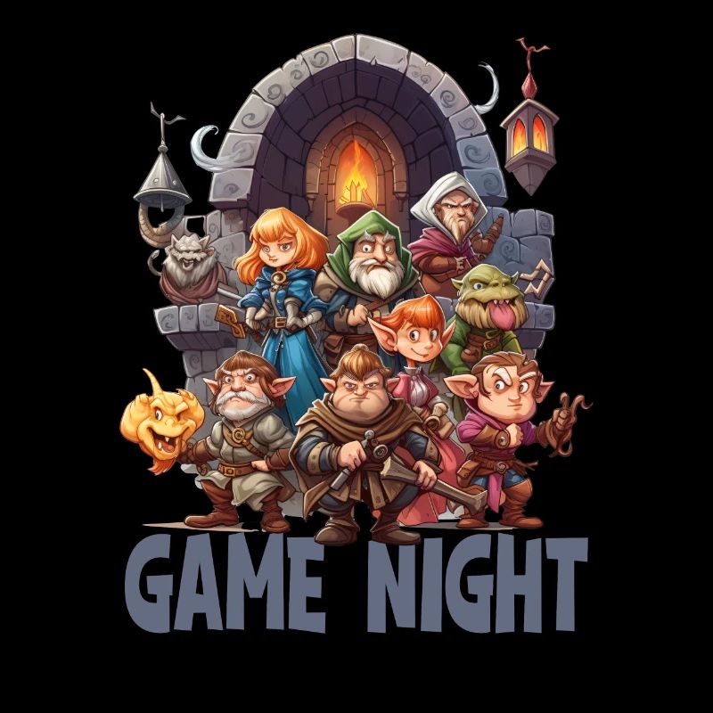 Gamenight role-playing group with characters