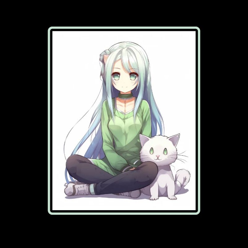 Kawaii Mädchen Anime Manga Mädchen Katze