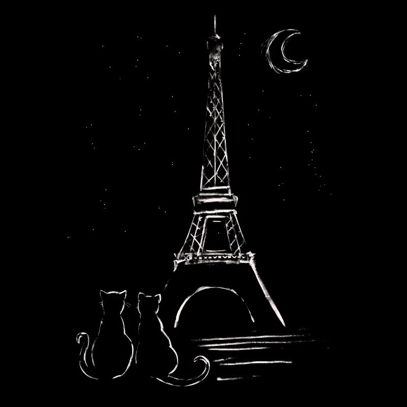 Paris et l’amour - L’amour du chat avec la Tour Eiffel