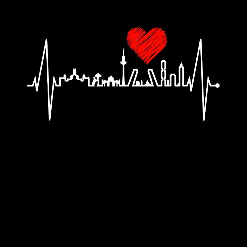 Madrid Skyline Heartbeat Spain Silhouette Pulse