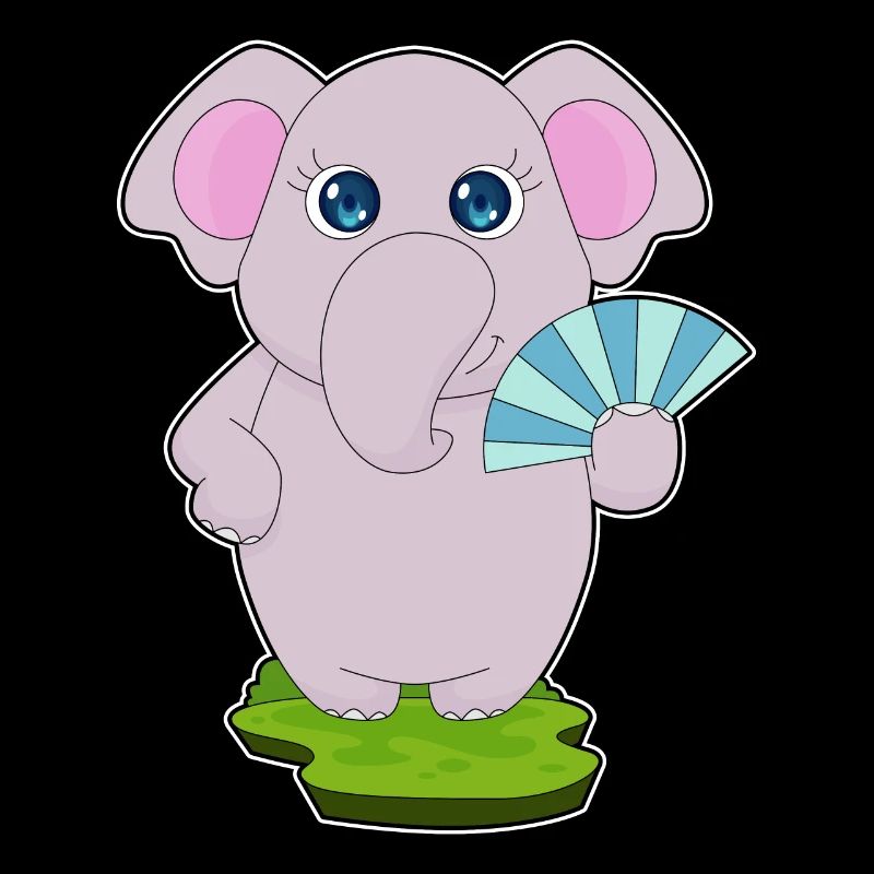 Elephant hand fan