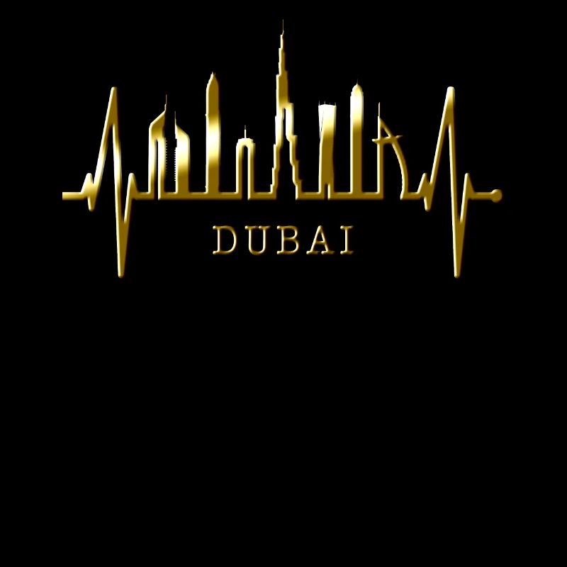 Dubai Skyline Herzschlag Burj Khalifa Silhouette