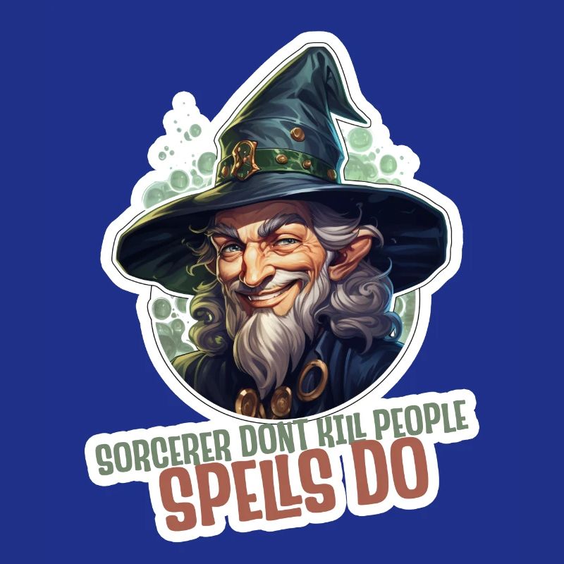 Magier oder Zauberer mit Rollenspielslogan