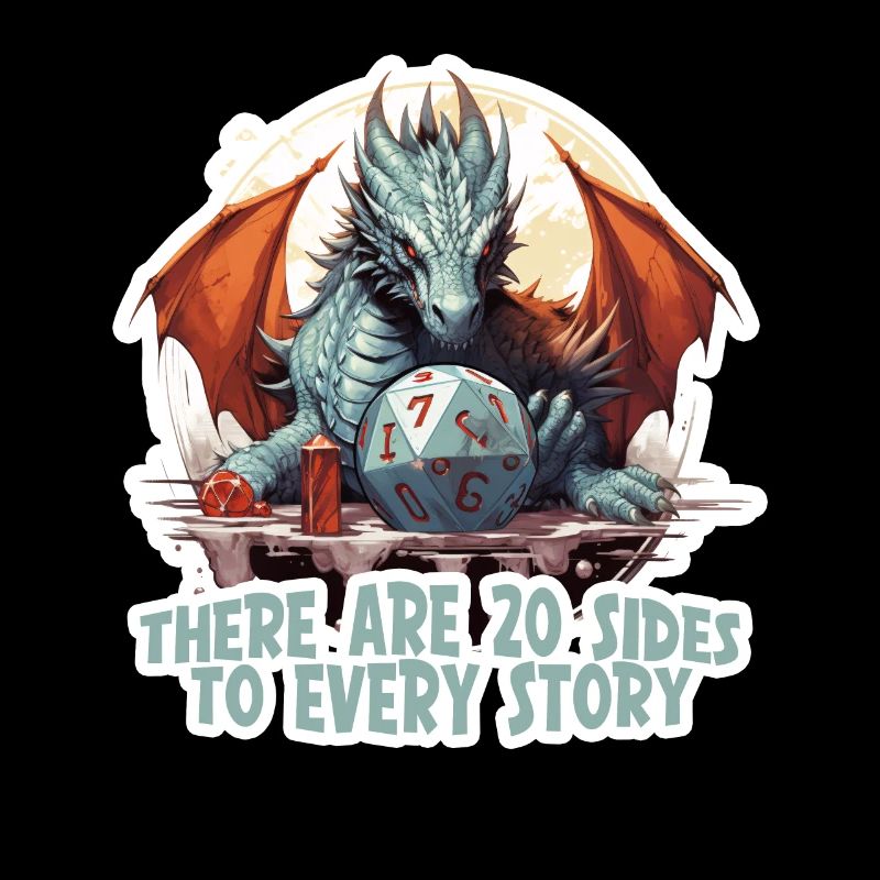Dragon avec Cube W20 Jeu de Rôle Fantasy