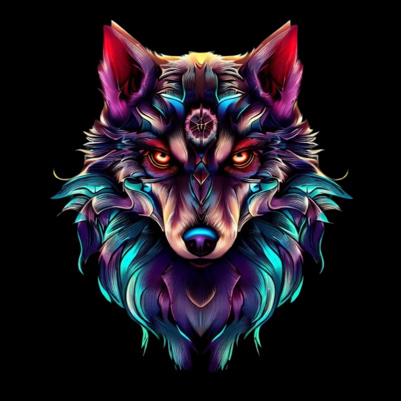 Wolfskopf Synthwave Wolf