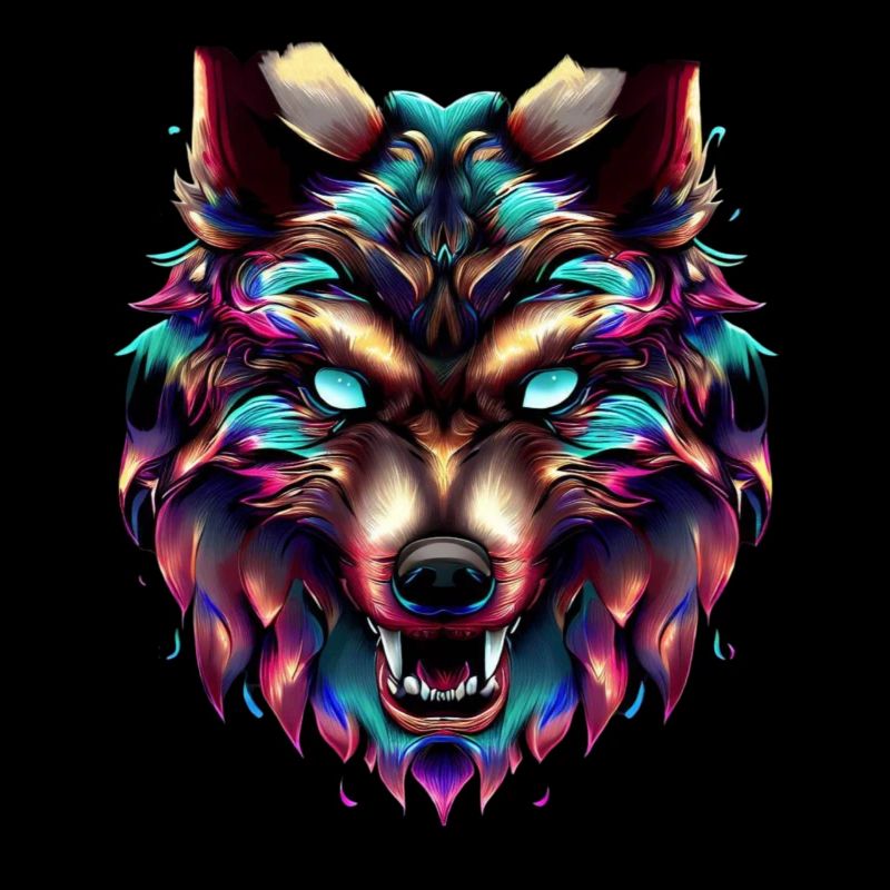 Wolfskopf Synthwave Wolf