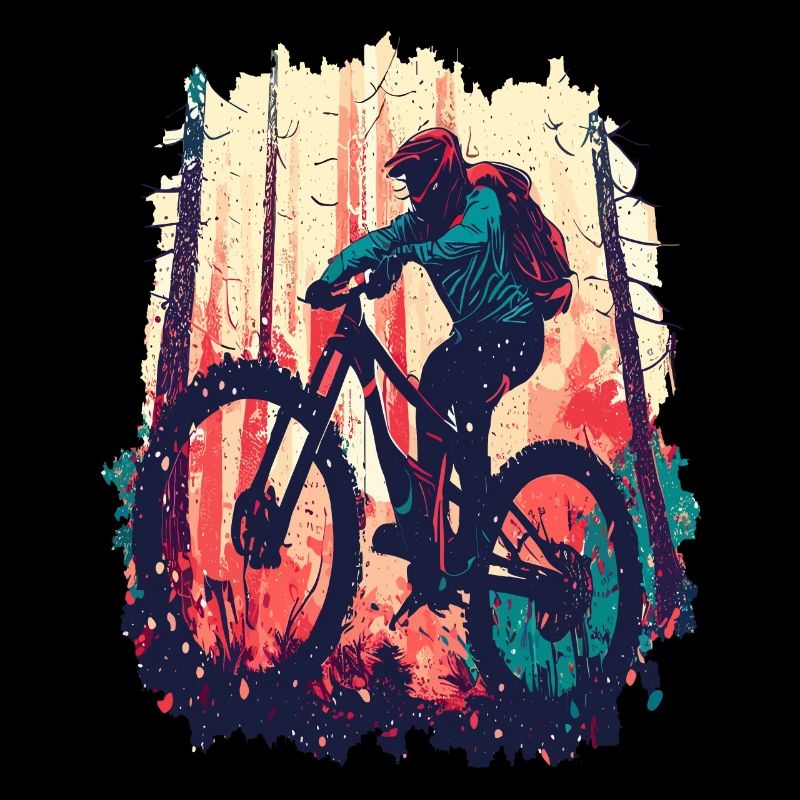 Vintage Mountain Biker MTB Cyclist