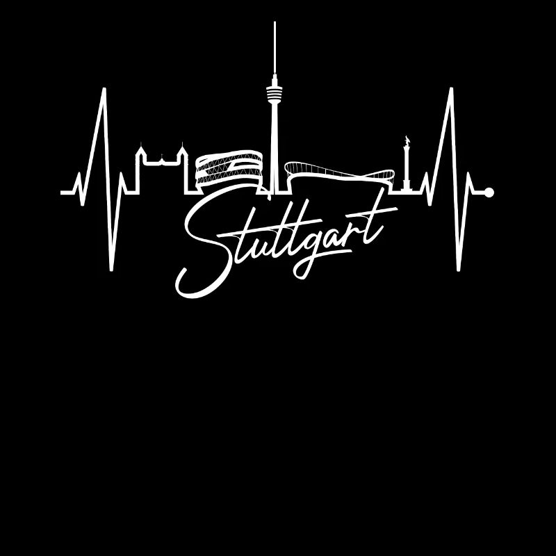 Stuttgart Skyline Herzschlag Herz Stuttgarter Fan