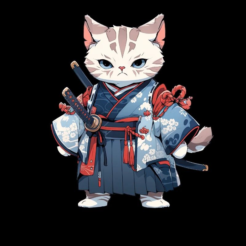 Asia Cat Japanese Samurai Samurai