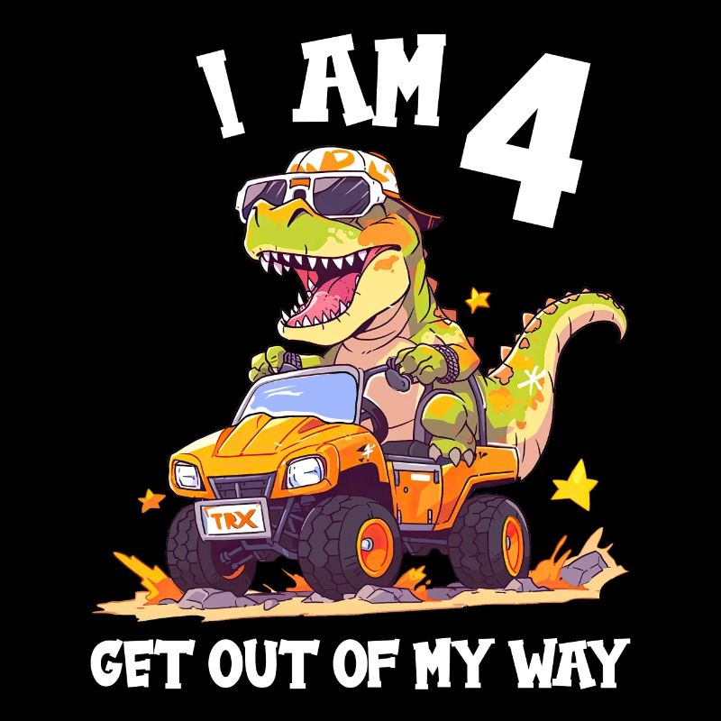 T-Rex conduit un camion monstre J’ai 4e anniversaire