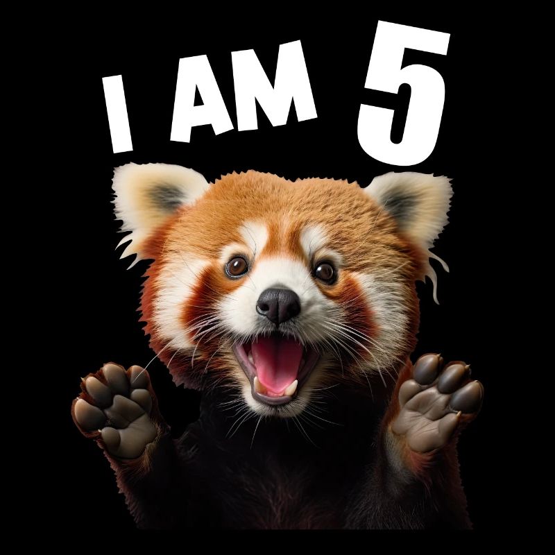 5 ans de 5 ans de 5e anniversaire du petit panda panda roux