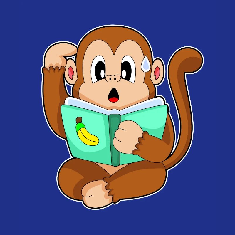 Monkey Reading Book