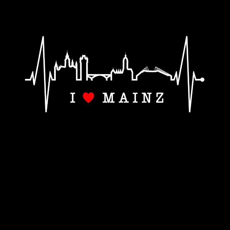 Mainz Skyline Herzschlag Fan Herz Liebe Mainzer